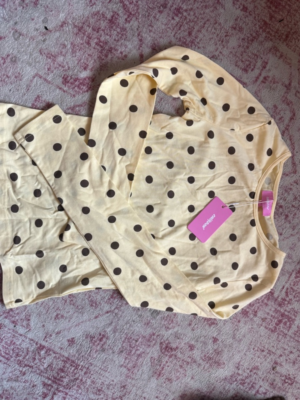 Edikted Yellow Polka Dot Top - Picture 2 of 4